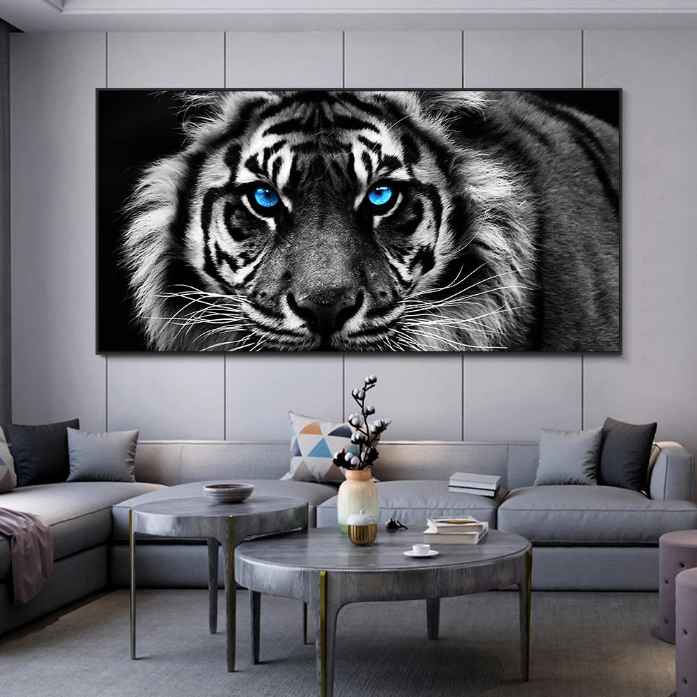 Modern Prints Canvas Art Black and White Tiger Head Painting Wall Art Posters Animal Art Picture Cuadros For Home Decor Modern Prints Canvas Art Black and White Tiger Head Painting Wall Art Posters Animal Art Picture Cuadros For Home Decor